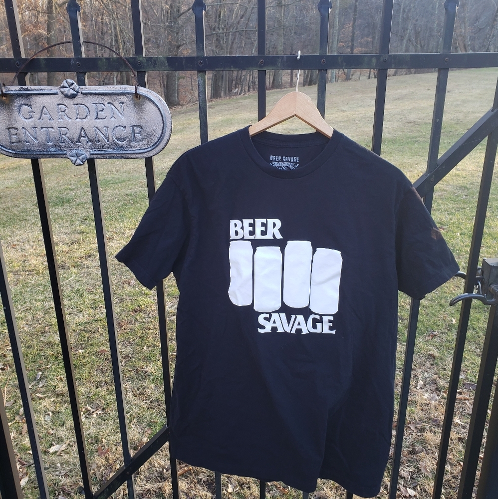 Beer Savage Black T-Shirt Skater size XL